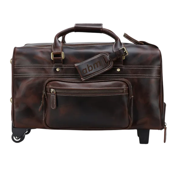 abm Genuine Leather Travel Bag Weekend Bag